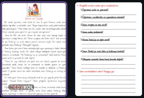 2. Sınıf Okuma Anlama - 6 (Sorumluluk Temalı)