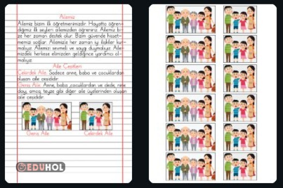 Ailemiz (Hayat Bilgisi Defter Notu)