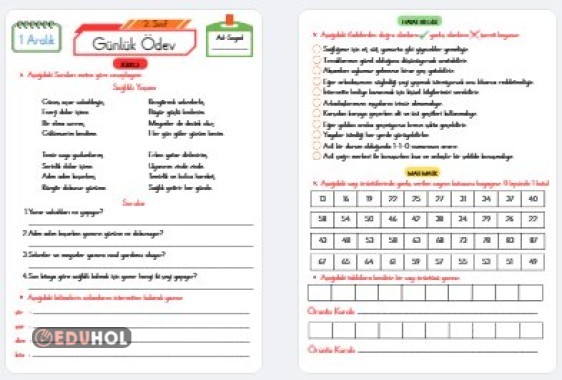 Günlük Ödev (1 Aralık)