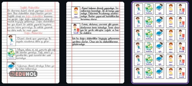 Sağlıklı Alışkanlıklar Defter Notu (Hayat Bilgisi)