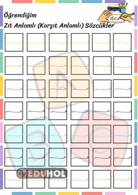 ÖĞRENDİĞİM ZIT ANLAMLI SÖZCÜKLER ( DEFTER İÇİN)