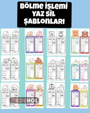 BÖLME İŞLEMİ YAZ SİL ŞABLONLARI