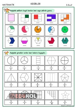 KESİRLER ( DEFTERE YAPIŞTIRMAK İÇİN HAZIRLADIM)