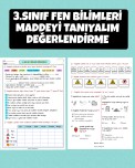 3.SINIF FEN BİLİMLERİ MADDEYİ TANIYALIM DEĞERLENDİRME