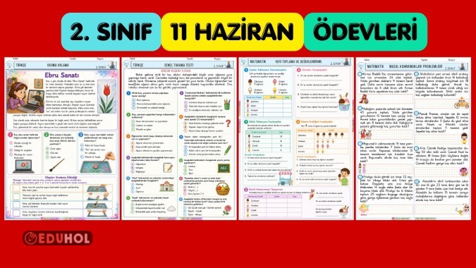 2. SINIF 11 HAZİRAN GÜNÜ ÇALIŞMA SAYFALARIM 4 SAYFA