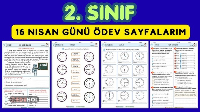 2. SINIF 16 NİSAN GÜNÜ ÇALIŞMA SAYFALARIMIZ
