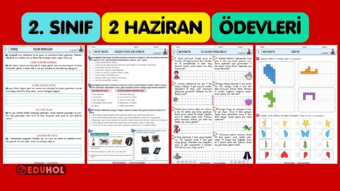 2. SINIF 2 HAZİRAN GÜNÜ ÖDEVLERİM-4 SAYFA
