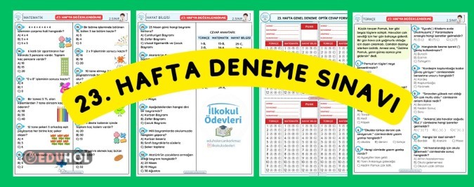 2. SINIF 23. HAFTA DENEME SINAVI- OPTİK FORMLU