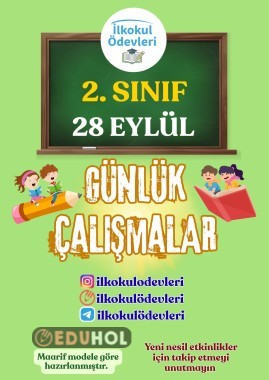 2. SINIF 28 EYLÜL GÜNÜ ÇALIŞMA SAYFALARI