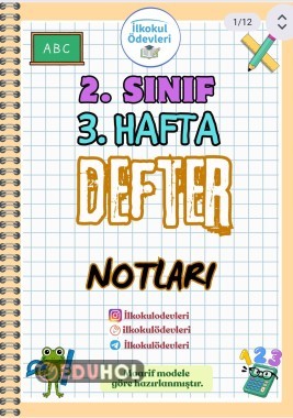 2. SINIF 3. HAFTA DERS NOTLARIMIZ BOYAMA SAYFASI İLE BİRLİKTE