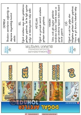 2. Sınıf hayat bilgisi dersi afetler konusu interaktif defter etkinliğimiz