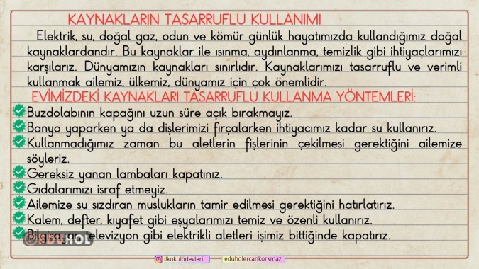 2. Sınıf Hayat Bilgisi dersi akıllı tahta notlarımız