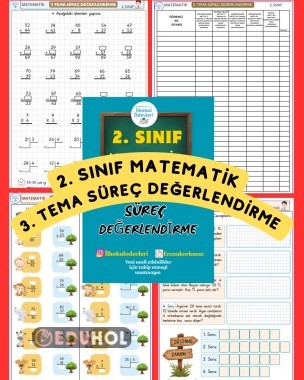 2. SINIF MATEMATİK 3. TEMA SÜREÇ DEĞERLENDİRMESİ- 3 SAYFA-ÖLÇEKLİ