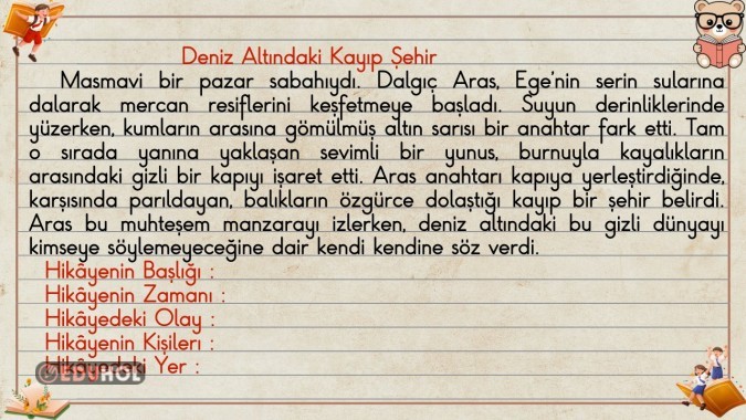 2. sınıf  Türkçe Hikayenin Unsurları akıllı tahta etkinliği