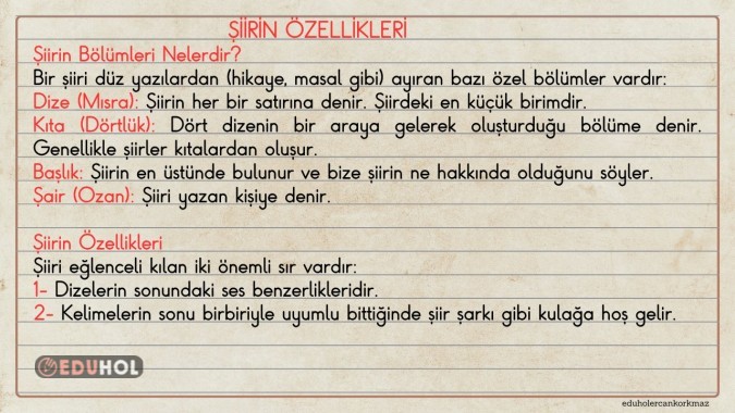 2. SINIF TÜRKÇE ŞİİR AKILLI TAHTA NOTLARIM