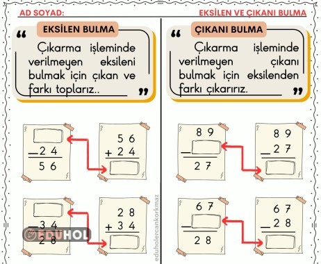 2. SINIF VERİLMEYEN EKSİLENİ VE ÇIKANI BULMA ÇALIŞMASI