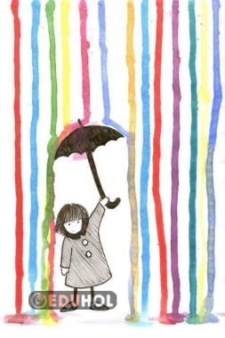 BOYAMA ŞEMSİYE TUTAN ÇOCUK
