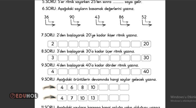 MATEMATİK 2. SINIF 2. TEMA SÜREÇ DEĞERLENDİRME