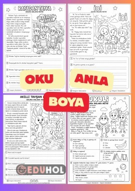 Oku-Anla-Boya Çizgi Kahramanları-5 adet
