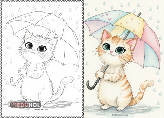 SULUBOYA SEVİMLİ KEDİ BOYAMA ÇALIŞMASI