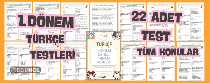 TÜRKÇE KONU KONU TARAMA TESTLERİ--- 22 ADET--- 220 SORUDAN FAZLASI