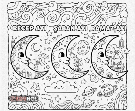 Üç aylar dini boyama sayfası