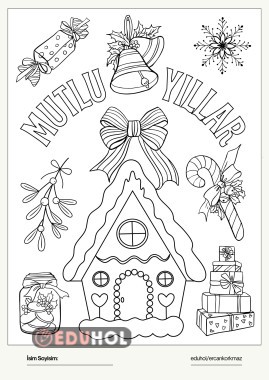 yeni yıl boyama sayfaları 13 adet farklı