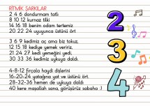 2 3 VE 4'ER RİTMİK SAYMA ŞARKISI YAZMA ETKİNLİĞİ