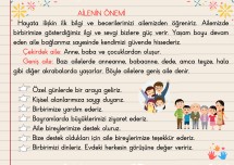 hayat bilgisi 2. sınıf ailenin önemi özet akıllı tahta yansıtma