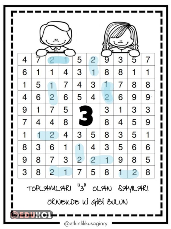 Bulmaca Toplama 3 Rakamı Eduhol Ders Videoları İzle Online Test Çöz