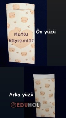 Mutlu bayramlar yazılı şeker kesesi