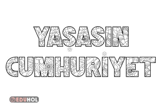 Yaşasın Cumhuriyet boyama sayfası