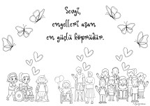 Engelliler haftası için boyama sayfası