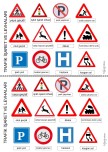 trafik işaret ve levhaları deftere kes yapıştır
