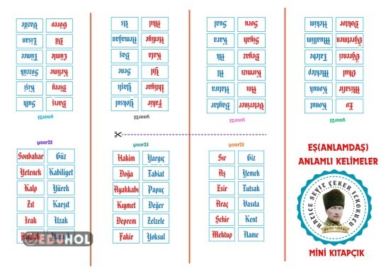 Eş Anlamlı Kelimeler Mini Kitapçık