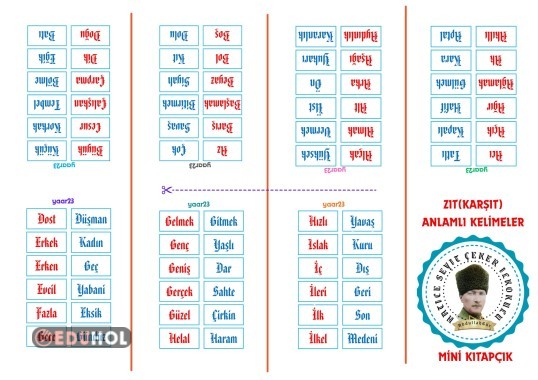 Zıt Alamlı Kelimeler Mini Kitapçık  (1)