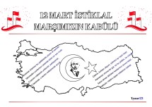 12 MART İSTİKLAL MARŞIMIZIN KABÜLÜ BOYAMA