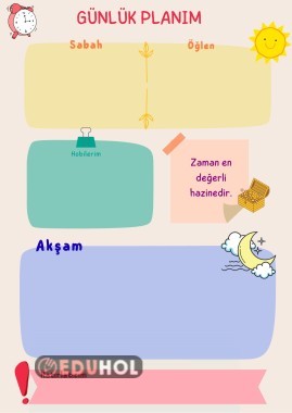Çocuklar için günlük plan/ajanda