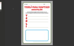 yerli malı akrostiş şiir çalışması şablonu