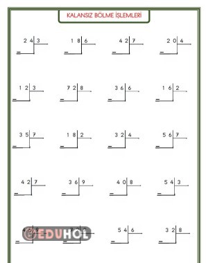 KALANSIZ BÖLME İŞLEMLERİ