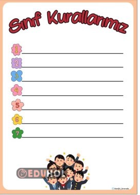 sınıf kuralları boş şablon.büyük boy afiş