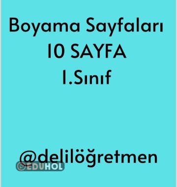 1.siniflar için 10 adet boyama çalışması