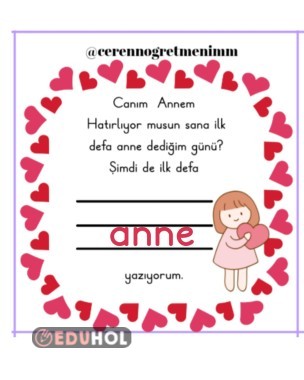 Anne yazma anahtarlık