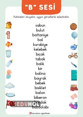 “B” SESİ EŞLEŞTİRME ETKİNLİĞİ