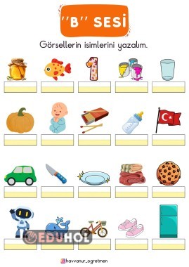 “B” SESİ GÖRSEL DİKTE ÇALIŞMASI