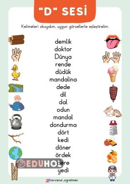 “D” SESİ GÖRSEL EŞLEŞTİRME ETKİNLİĞİ