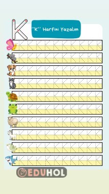 ‘’K’’ SESİ BÜYÜK HARF, KÜÇÜK HARF YAZMA ETKİNLİĞİ
