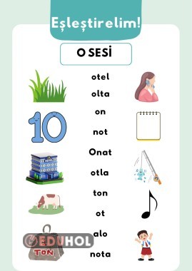 ‘’O’’ sesi görsel dikte eşleştirme etkinliği