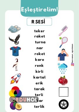 “R” SESİ OKUMA-GÖRSEL EŞLEŞTİRME ETKİNLİĞİ