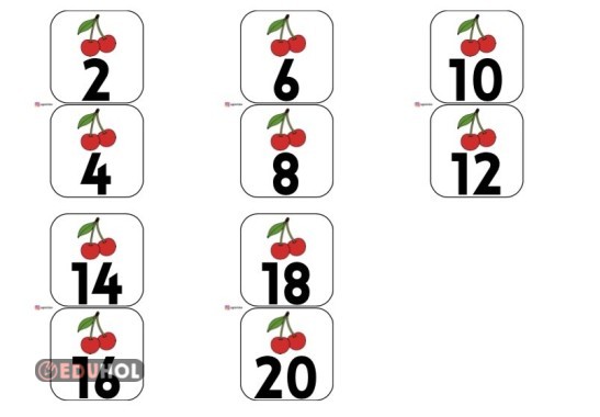 İKİŞER RİTMİK SAYMA PANO ASMALIK (2-20)